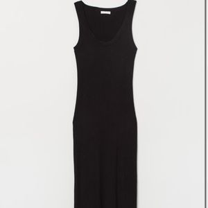 Black Ribbed Bodycon Dress